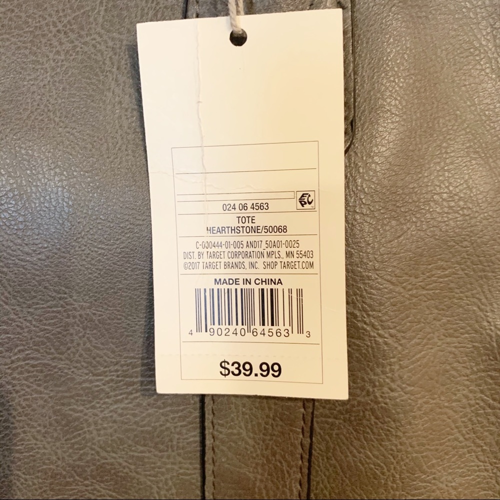 Dark Gray Tote Handbag - A New Day Hearthstone - Picture 3 of 8